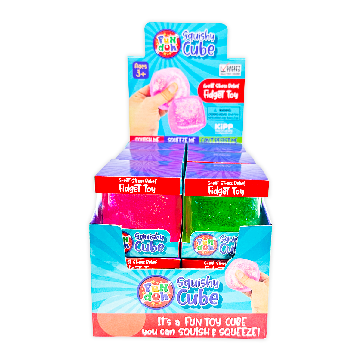 Squish & Squeeze Sparkle Cube Fidget Toy