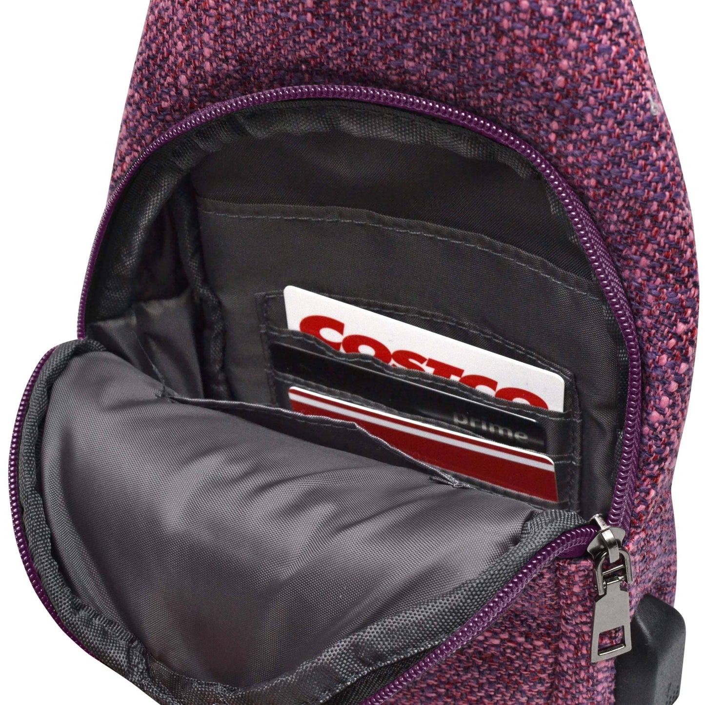 Palm Trees Anti-Theft Crossbody Bag w/ USB–