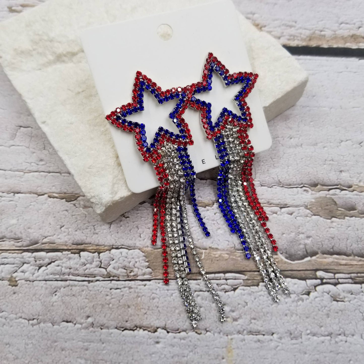 4th of July Independence Day Star Tassel Earrings