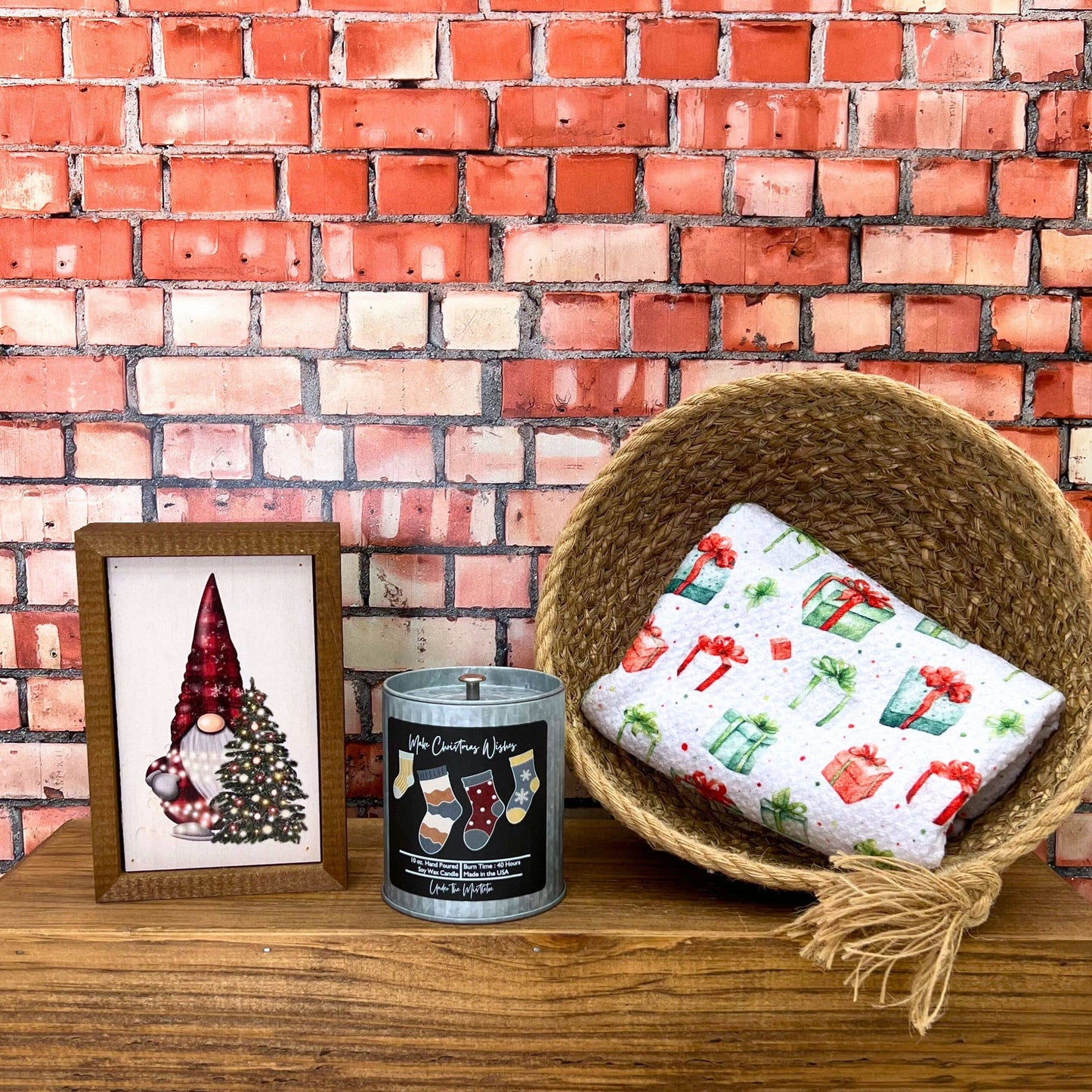 Make Christmas Wishes Soy Candle Rustic Tin Holiday Candles: White Christmas