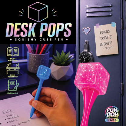 Squishy Cube Pen 
Desk Pops