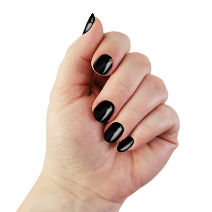 Night Owl | Solid Black Nail Polish Stickers