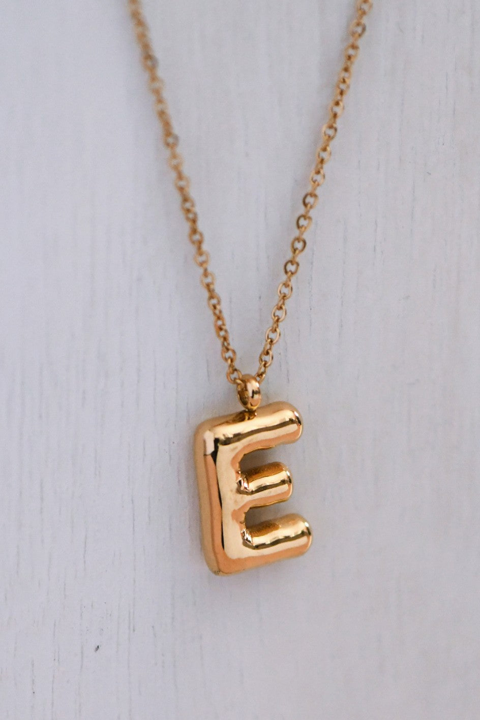 18K Gold Dipped Non-Tarnish Stainless Steel Initial Necklace