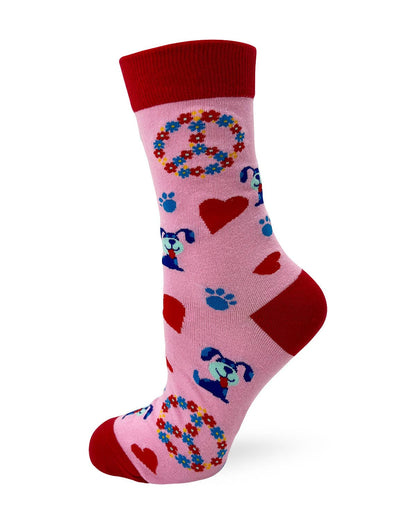 Peace Love and Dogs Women's Crew Socks