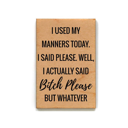 I Used My Manners Today - Funny Magnet