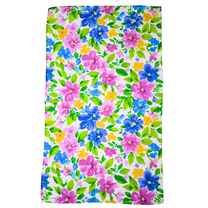 Poppy Floral Motif Waffle Kitchen Tea Towels - Summer Decor