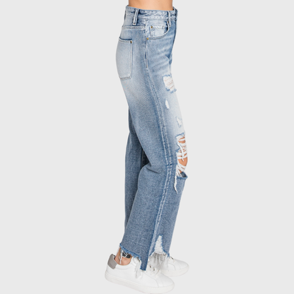 Who Dis Distressed High Rise Vintage Cropped Jeans