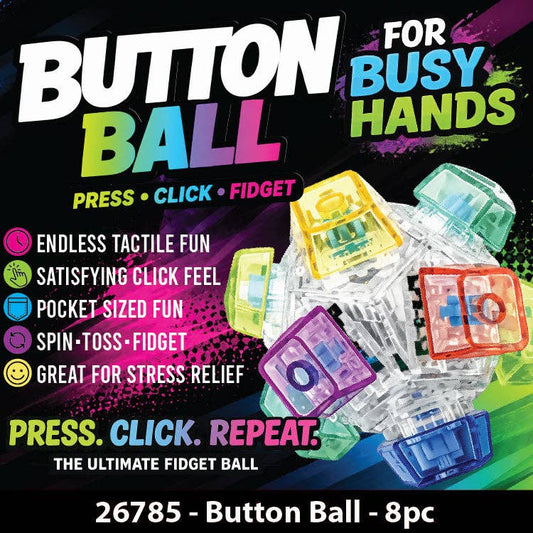 Fidget Button Ball Silicone Sensory Stress Toy