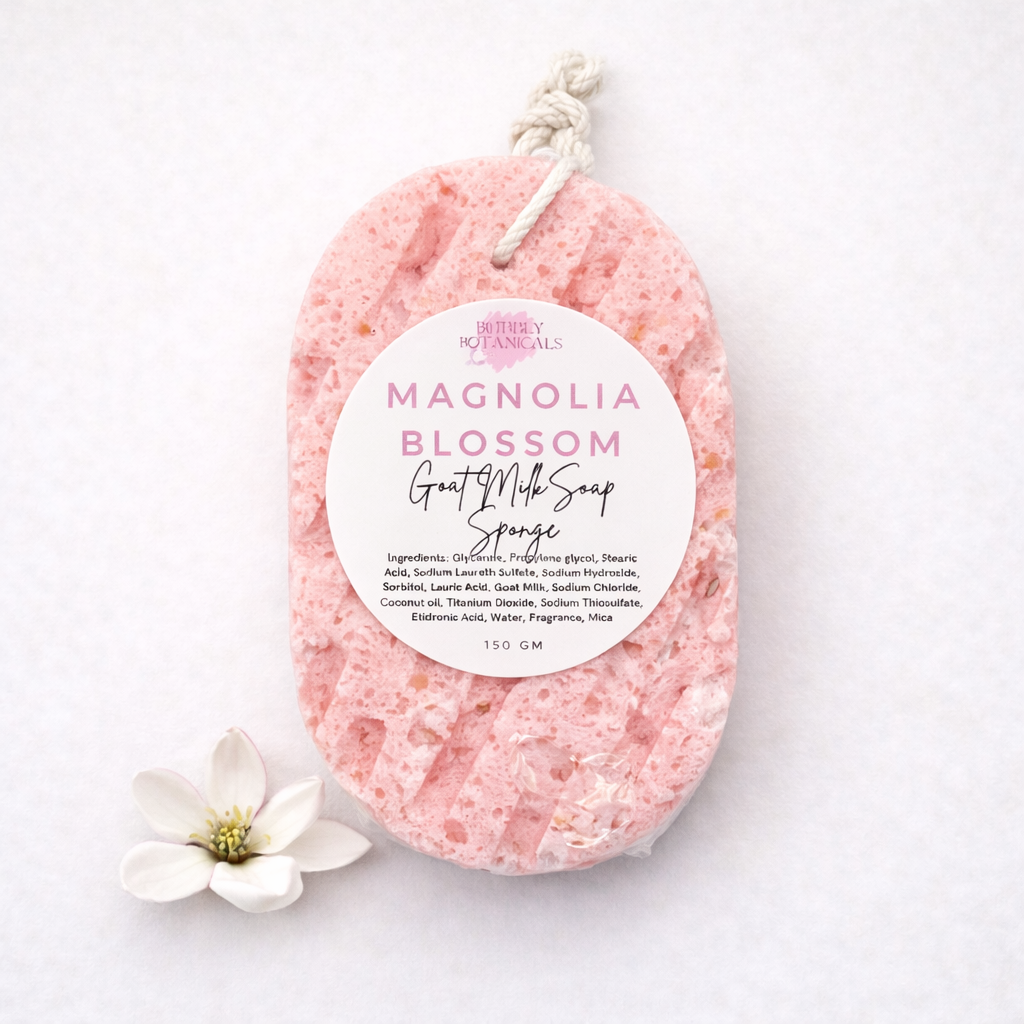 Goat’s Milk Soap Infused Sponge- Magnolia Blossom Scented