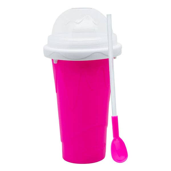 Pink Instant Slushie Maker Cup Includes Straw/Spoon