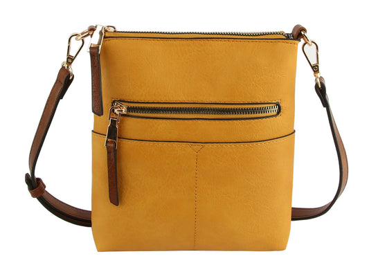 Mustard Classic Front Pocket Crossbody Sling: