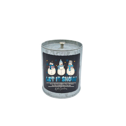 White Christmas - Let it Snow Soy Wax Candle - Rustic Tin Holiday Candles