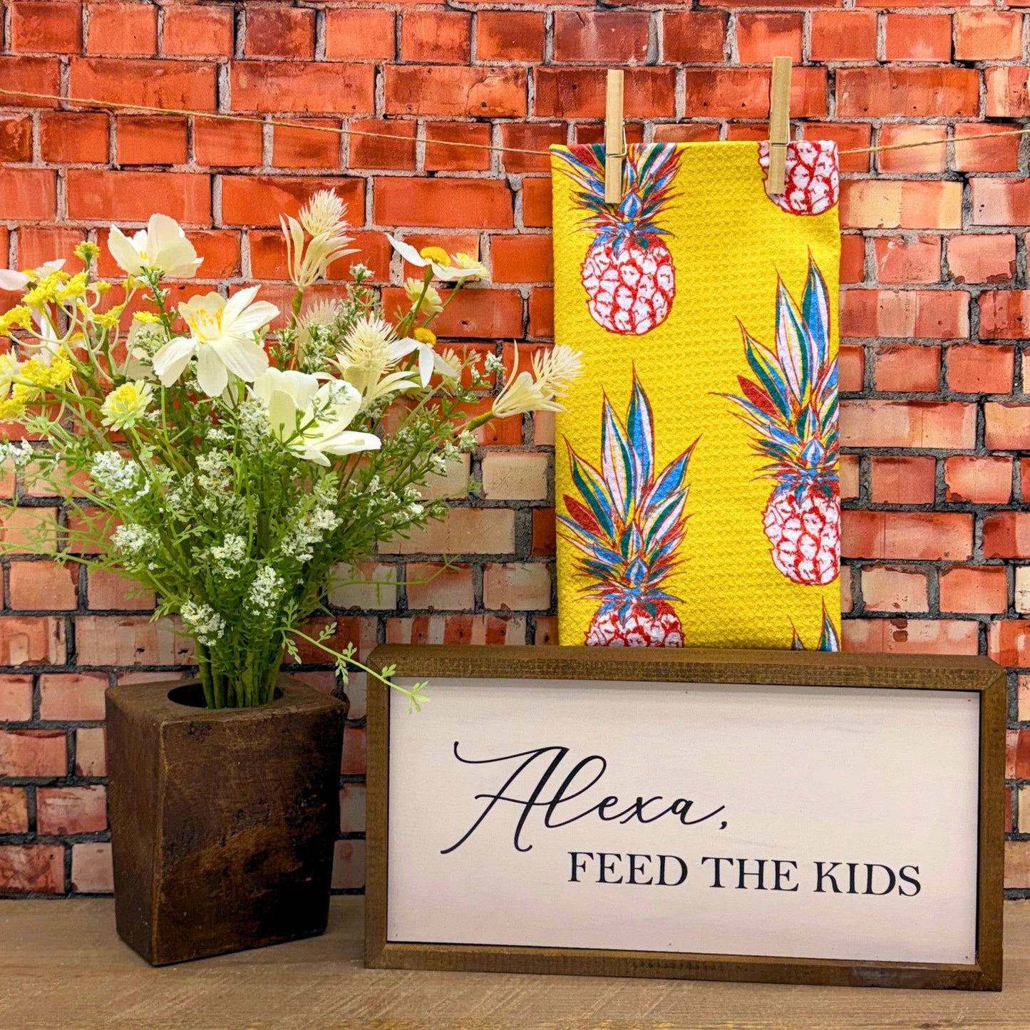Pineapple Waffle Weave Kitchen Tea Towel - Summer Home Decor
