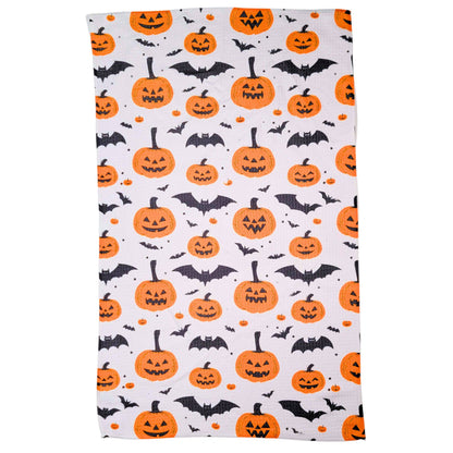 Jack o Lanterns & Bats Halloween Waffle Towels - Fall Decor
