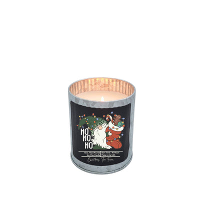 A Christmas Candle HoHoHo Christmas Gnome Candle - Rustic Tin Holiday Candle: