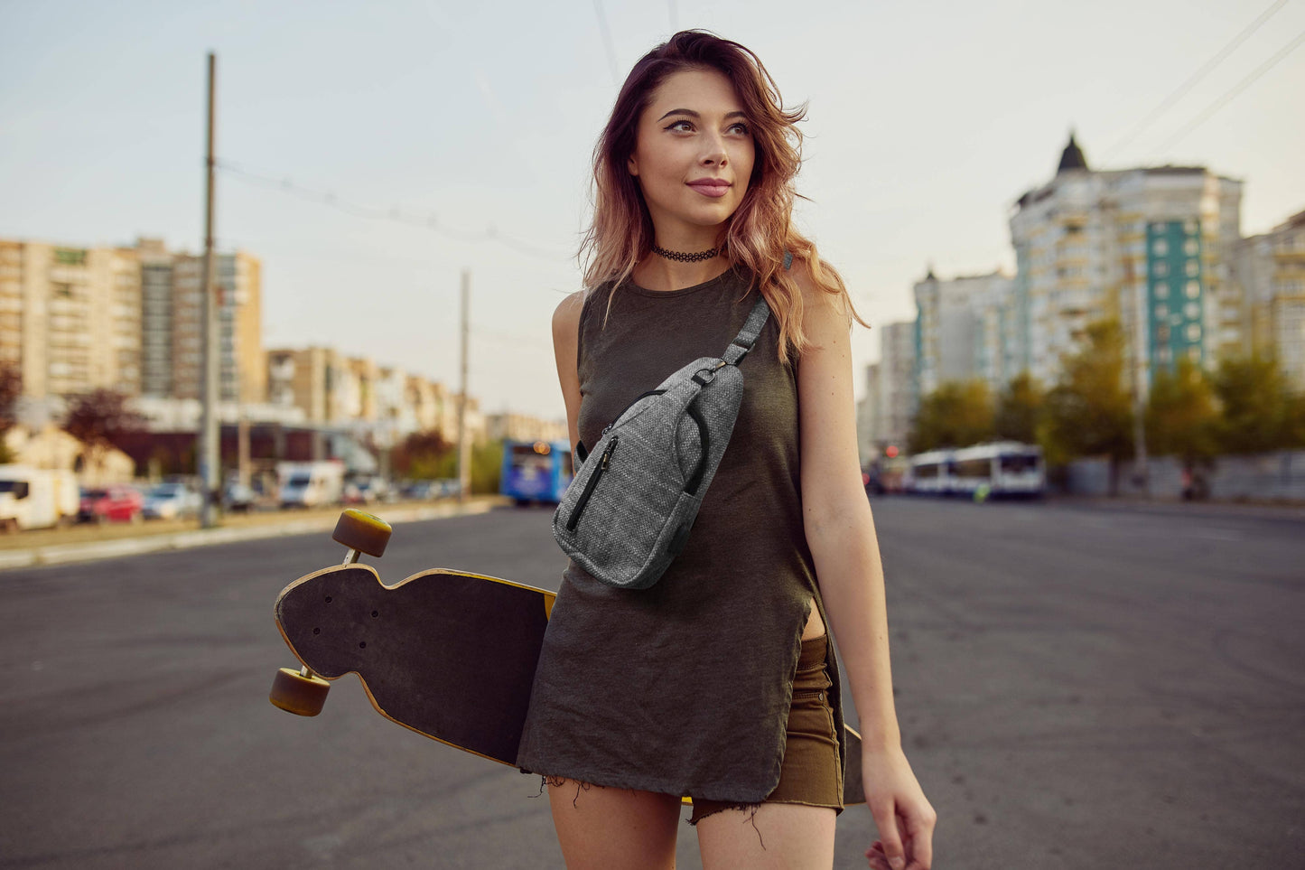 Palm Trees Anti-Theft Crossbody Bag w/ USB–