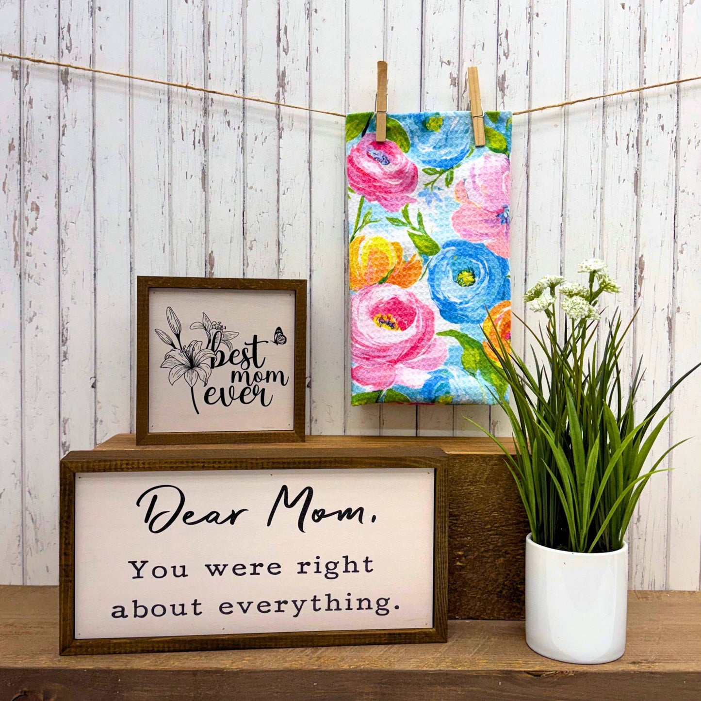 Spring Tulips Kitchen Waffle Towels - Mothers Day Gifts