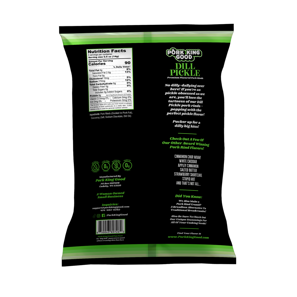 Dill Pickle Pork Rinds - 3 oz