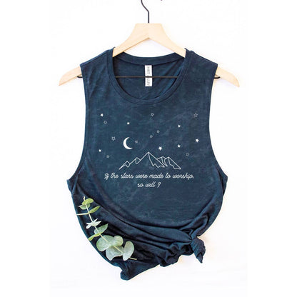 IF THE STARS GRAPHIC TANK TOP: Mineral Navy