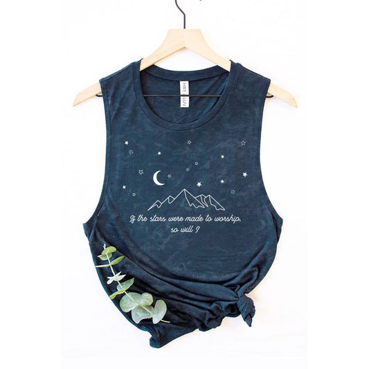 IF THE STARS GRAPHIC TANK TOP: Mineral Navy
