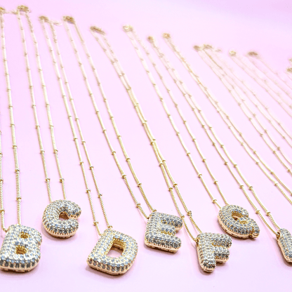 Envy Stylz Boutique Women - Accessories - Earrings 18K Gold Plated Bubble Initial Necklace