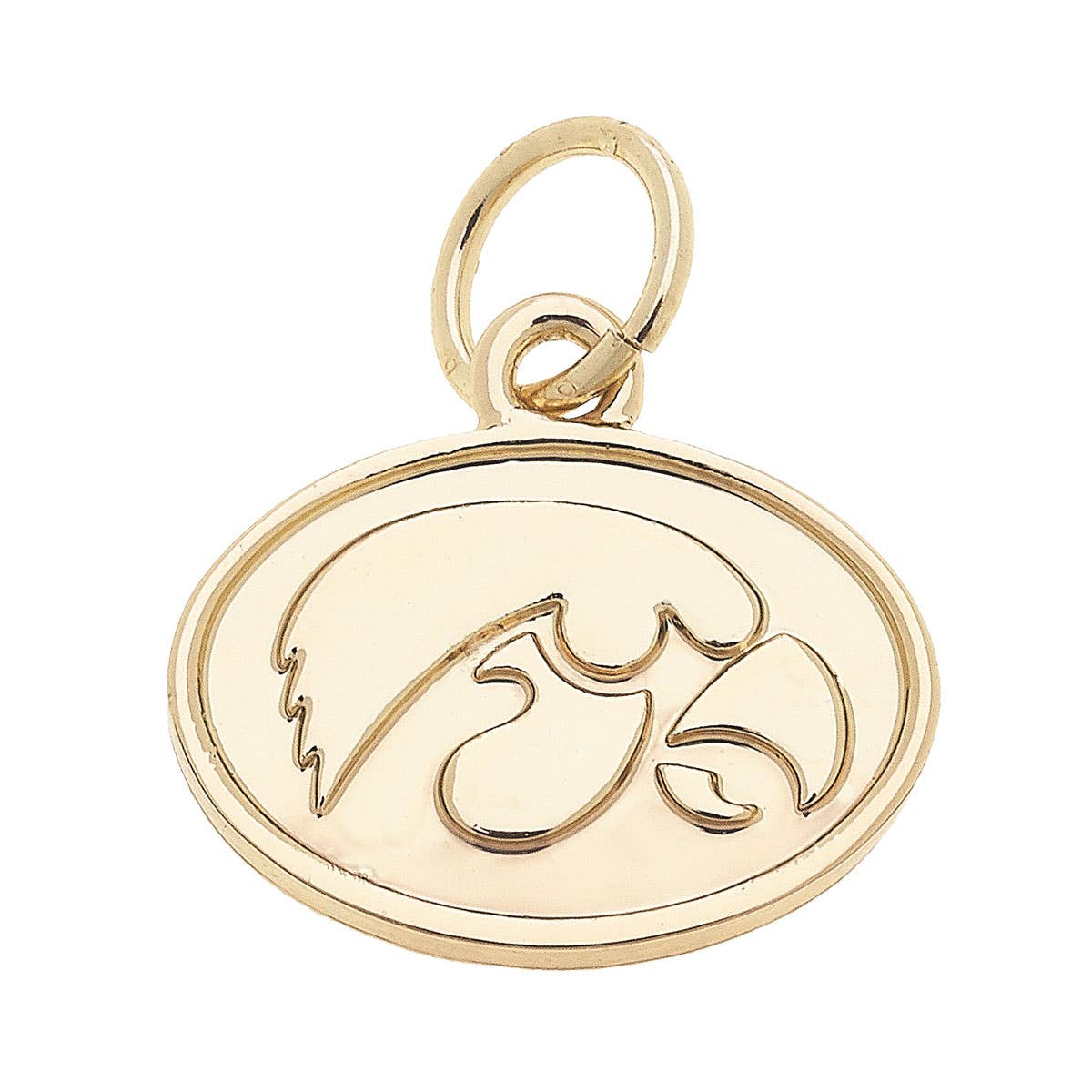 Iowa Hawkeyes Shiny Gold Logo Charm