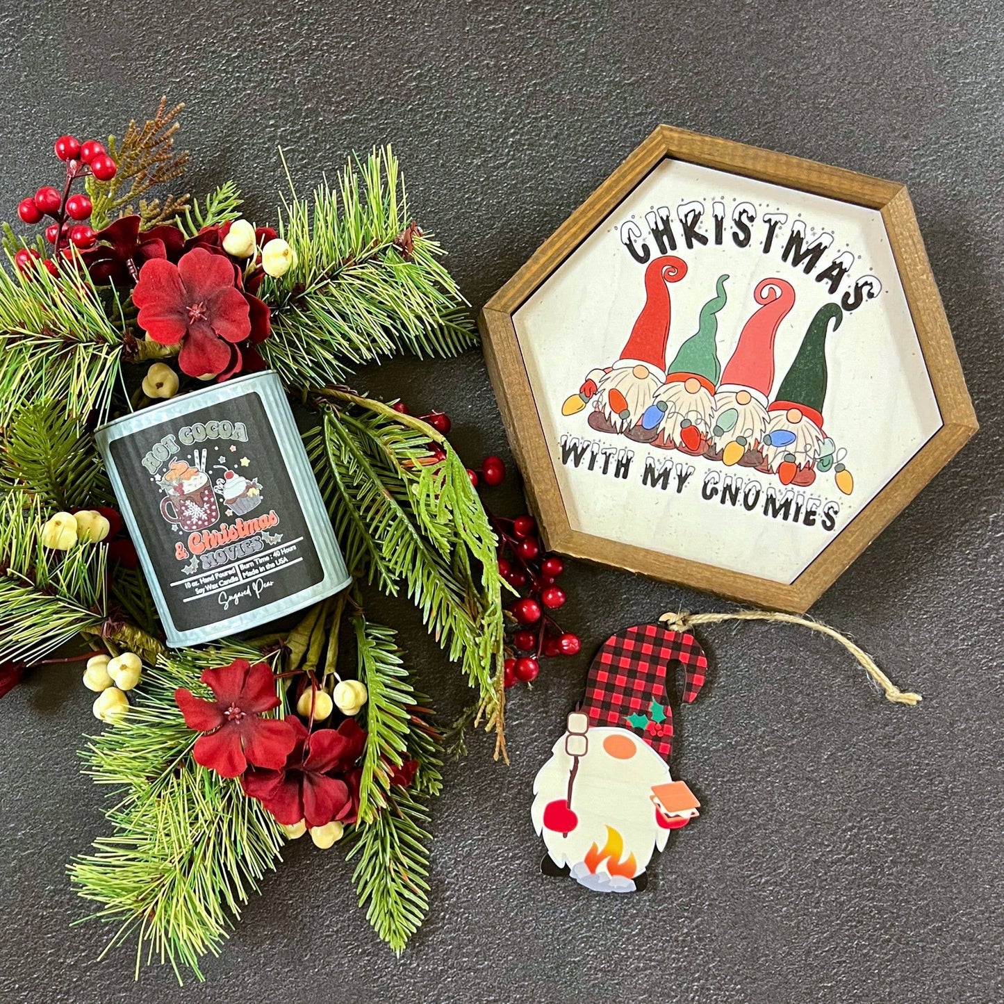 Candy Cane - Hot Cocoa & Christmas Movies Candle - Rustic Tin Candle
