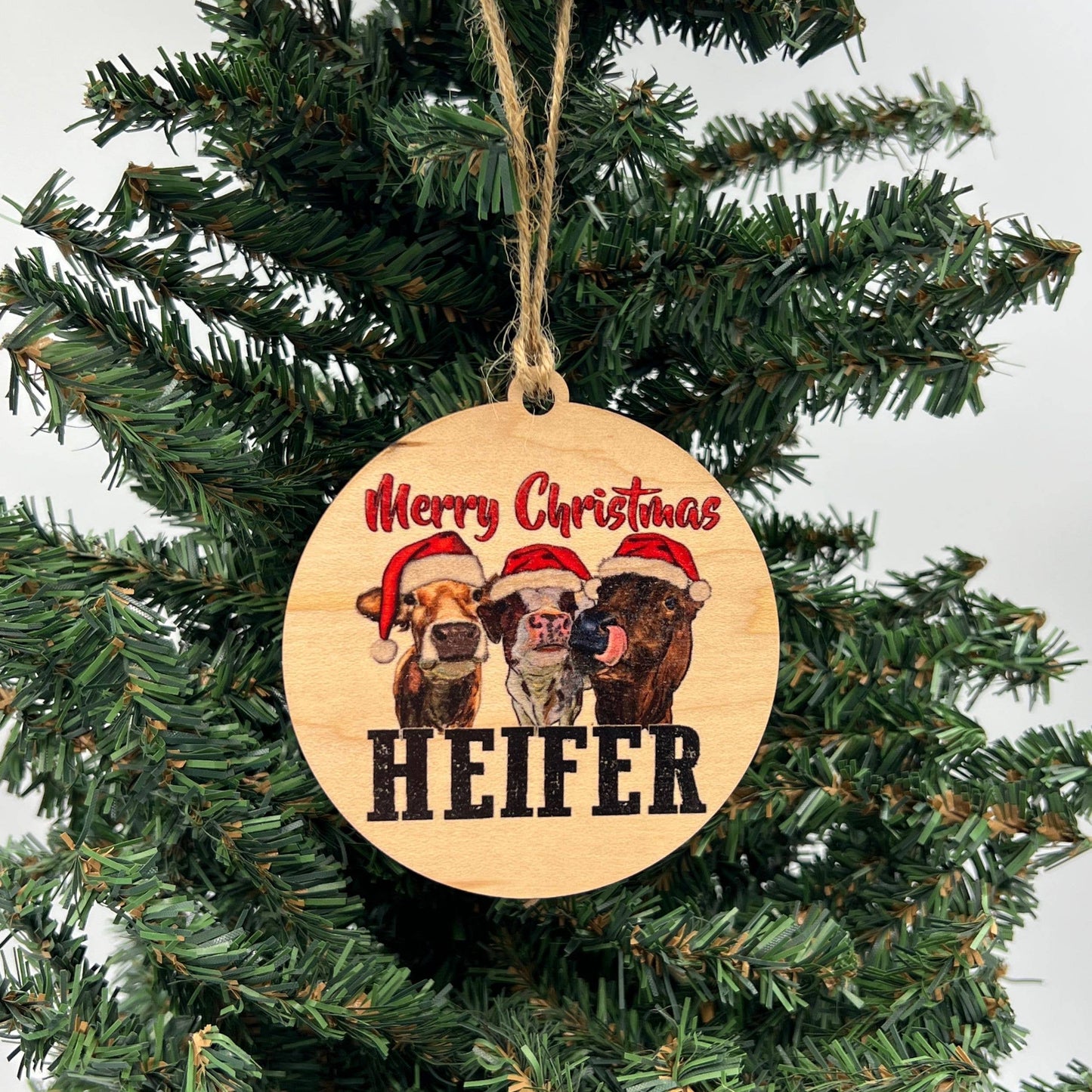 Merry Christmas Heifer Christmas Ornament Christmas Accents