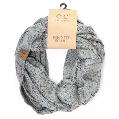 Oatmeal Flecked CC Infinity Scarf: