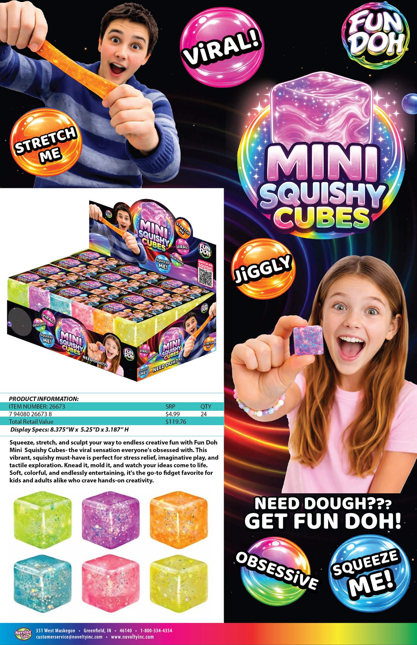 Mini Squishy Cube 2 packs