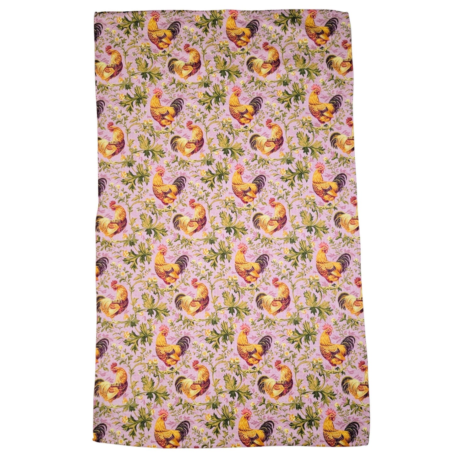 Lavender Rooster Kitchen Waffle Tea Towels - Summer Decor