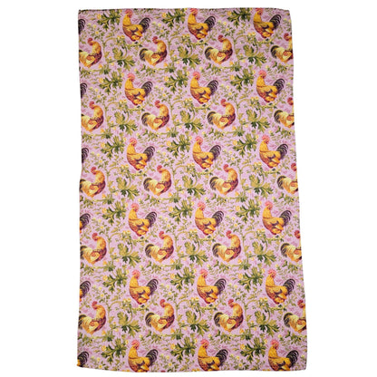 Lavender Rooster Kitchen Waffle Tea Towels - Summer Decor