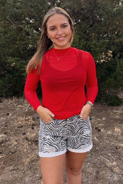 Meshed Out Red Top