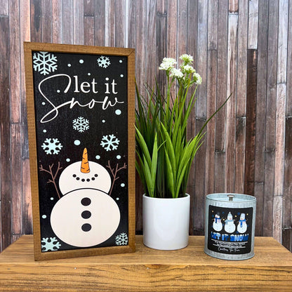White Christmas - Let it Snow Soy Wax Candle - Rustic Tin Holiday Candles