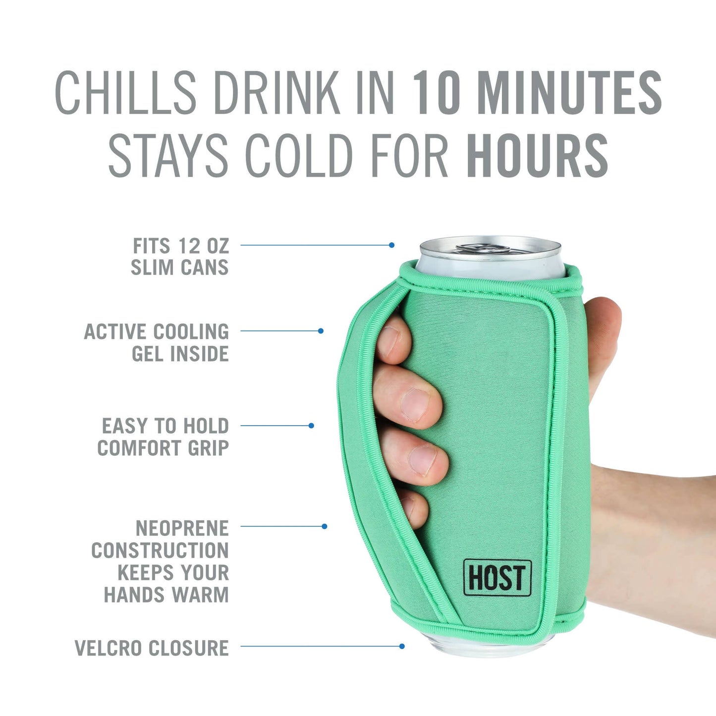 Insta Chill Sleeve with Active Cooling Gel Slim Cans