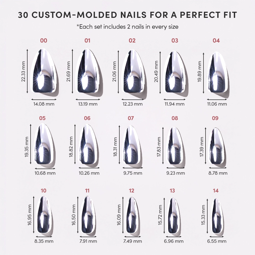 Platinum Press-On Nails | Metallic Chrome Silver Nails