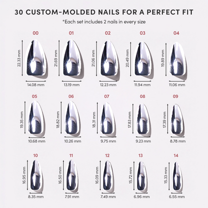 Platinum Press-On Nails | Metallic Chrome Silver Nails