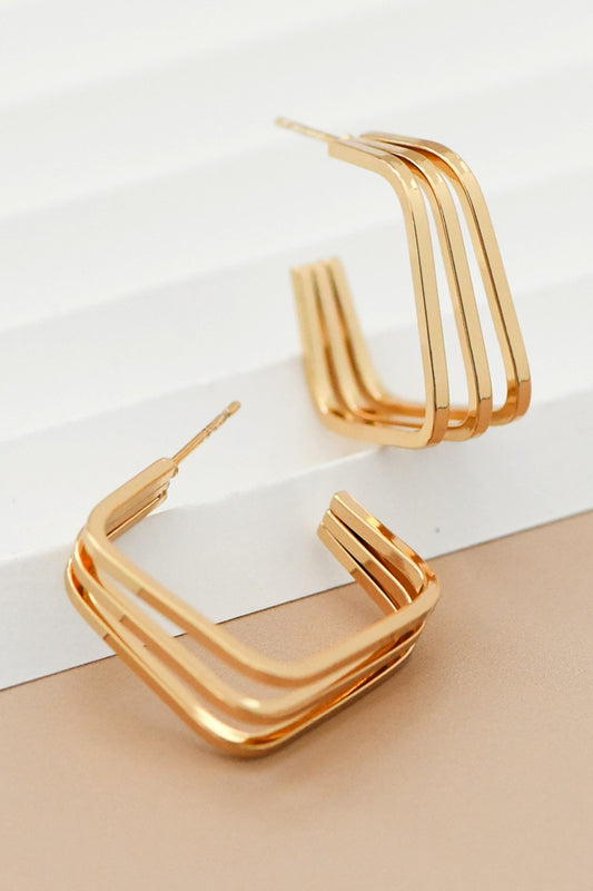 18k Waterproof Non-tarnish Stainless Steel Hoops
