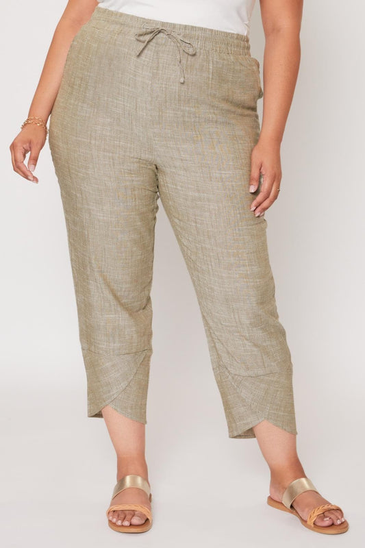Truly Tulip Linen Tulip Hem crop length pants