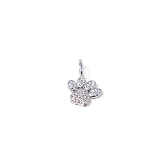 Charm Bar Silver Paw Print