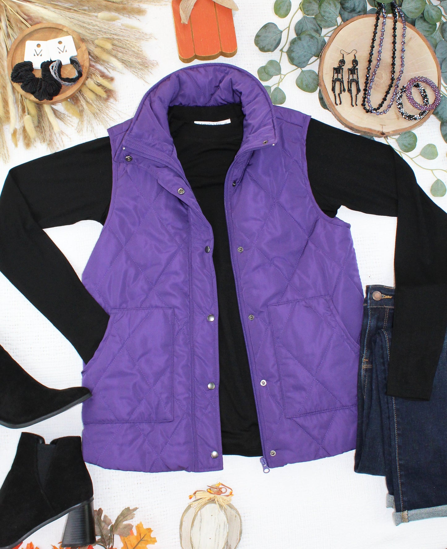 IN STOCK Remy Zip Up Vest - Purple