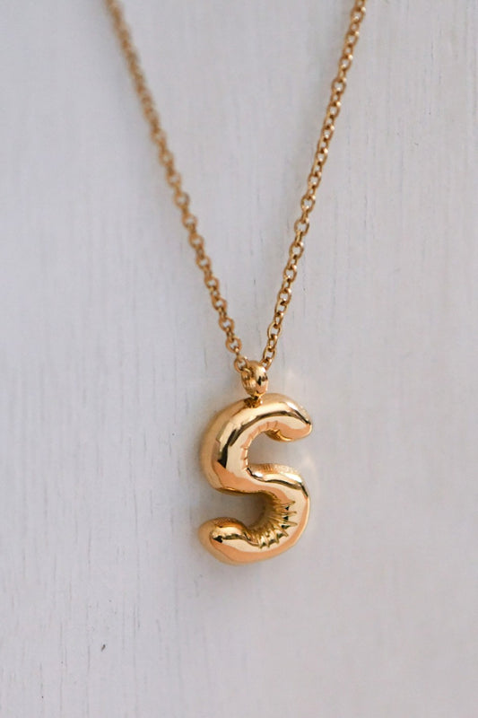 18K Gold Dipped Non-Tarnish Stainless Steel Initial Necklace
