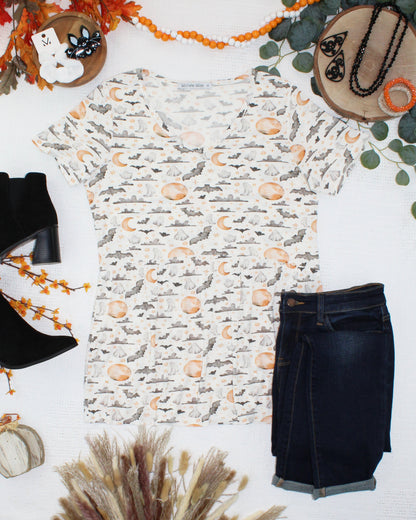 Sarah Ruffle Short Sleeve - Haunted Halloween