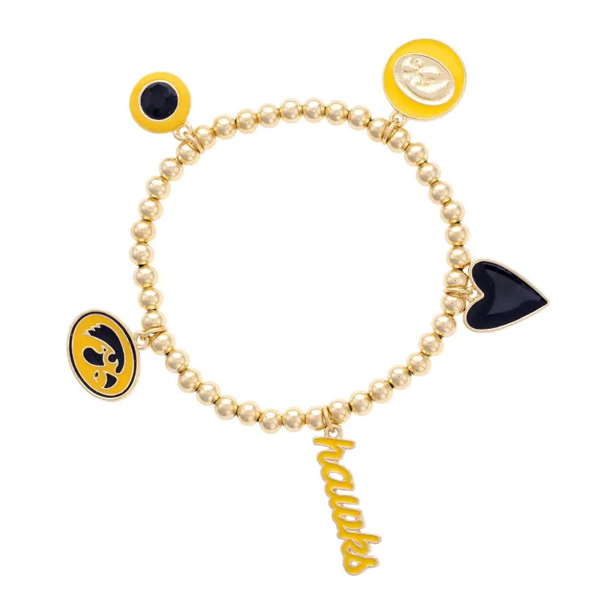 Iowa Hawkeyes Enamel Icons Stretch Bracelet