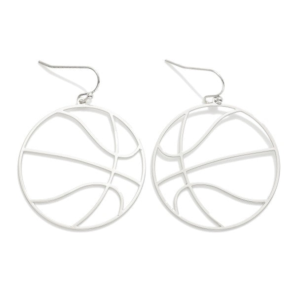 Silver Basketball Earrings