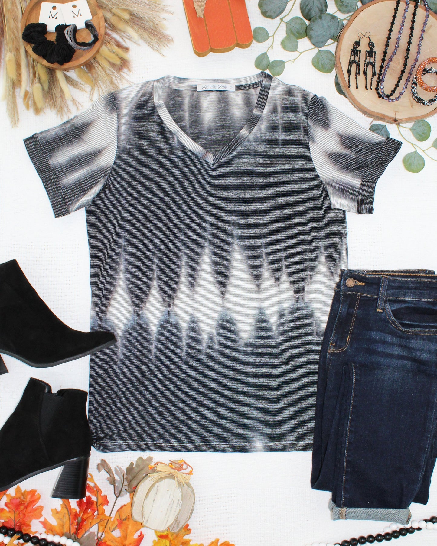 Sophie Tee - Ombre Micro Stripes Midnight and White