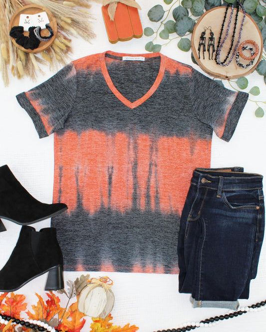 Sophie Tee - Ombre Micro Stripes Midnight and Orange
