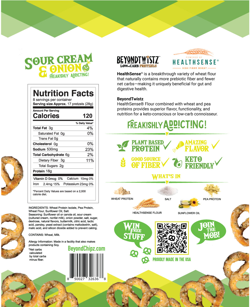 Low Carb Pretzels Sour Cream and Onion