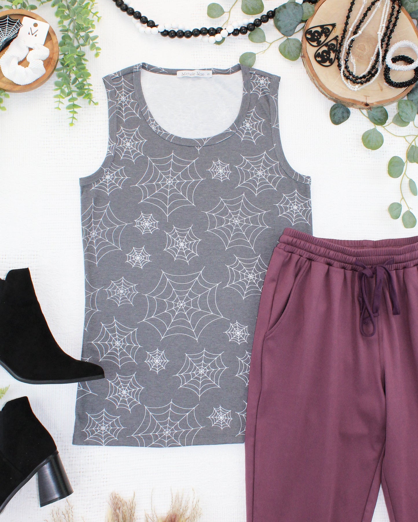 Ava Tank - Faded Black Webs