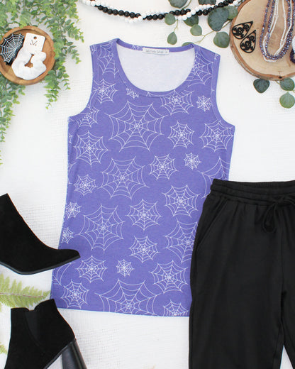 Ava Tank - Faded Purple Webs